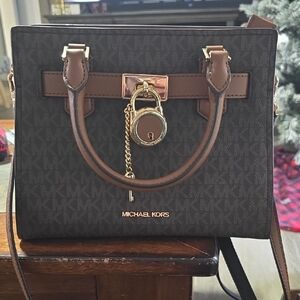 Michael Kors Dark Brown and Black Satchel
